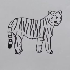 Read more about the article Easy Tiger Drawing for Kids in Just 8 Dots