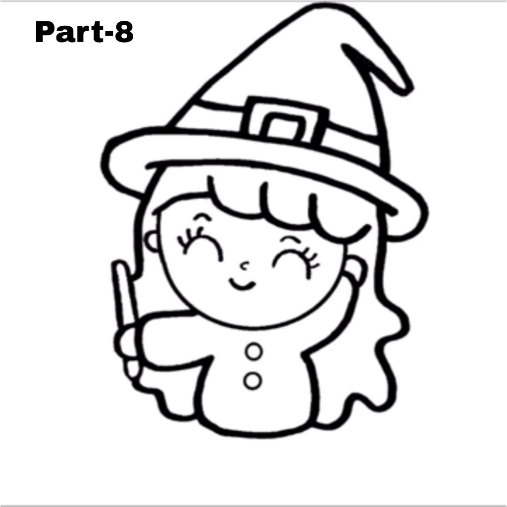 Easy Witch Drawing