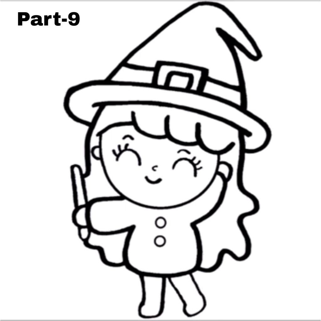 Easy Witch Drawing