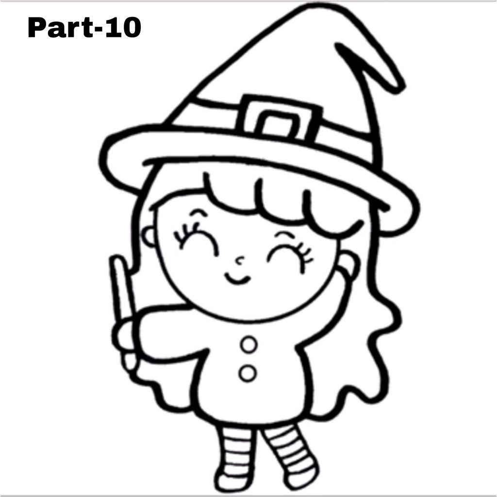 Easy Witch Drawing