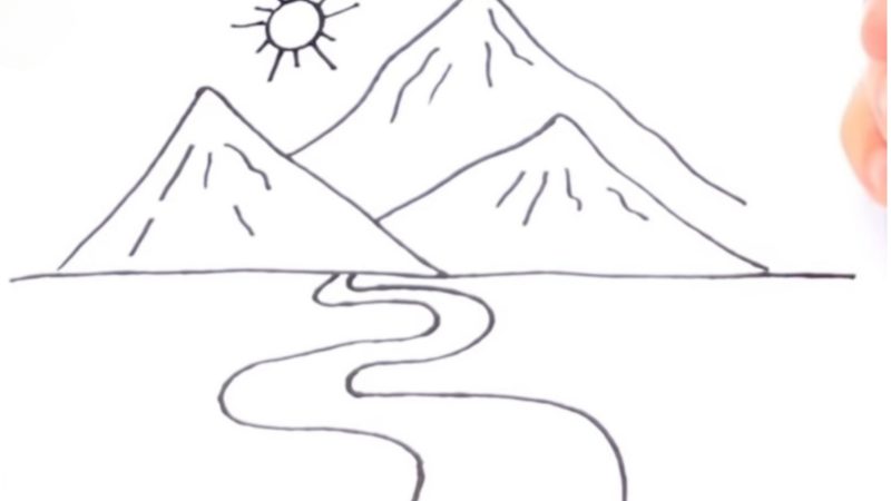 Easy Mountain Drawing